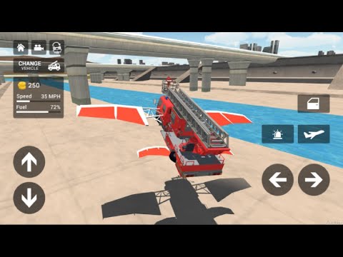Flying Firefighter Truck Simulator 2021 Fire Engines Driving - Android Gameplay
