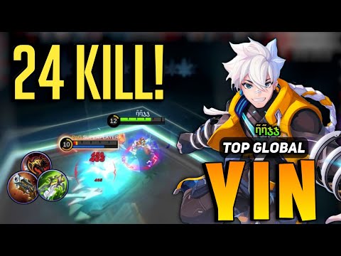 24 KILL! Yin Jungle Intense Gameplay [ Top Global Yin Best Build ] By ῆῆჯჯ - Mobile Legends
