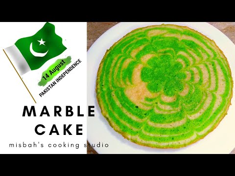 How To Make Marble Cake Recipe By Misbah's Cooking Studio 2021 (Pakistan Day Special)