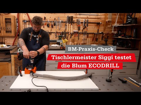 Master carpenter tests | Blum Ecodrill assembly aid for hinges/cup hinges | BM-Paxis-Check