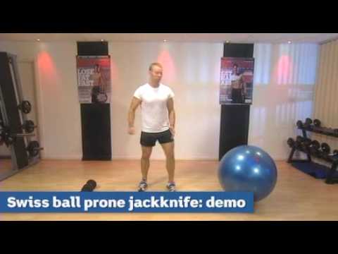 How to do a gym ball prone jackknife