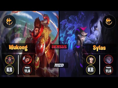 GrandMaster WUKONG [Conqueror] (Mid) VS Sword SYLAS - Grandmaster KR Patch 11.8