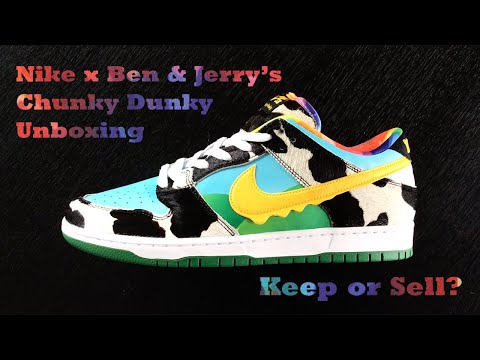 NIKE x BEN and JERRY'S CHUNKY DUNKY DUNK LOW SNEAKER UNBOXING