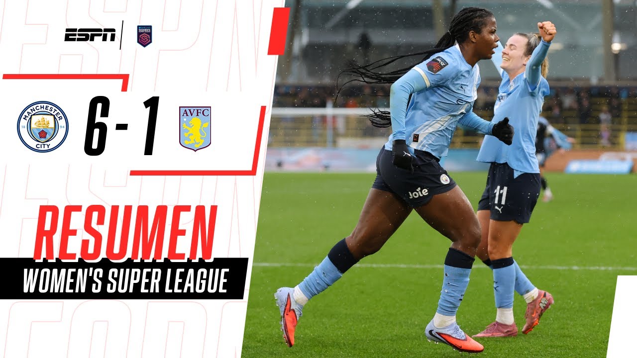 PALIZA DEL CITY PARA SEGUIR LÍDER DE LA WSL Y PÓKER DE SHAW | M. City 6-1 A. Villa | RESUMEN