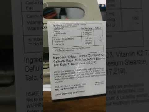Calcium citrate malate vitamin d3 vitamin k27 tablet, packag...