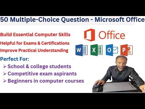 50 Important MCQs on Microsoft Office MS Word Excel PowerPoint Outlook Exam Preparation