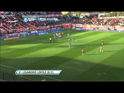 Gol López (e/c). Estudiantes 1 Arsenal 1. Torneo Inicial 2012. Fecha 8. Fútbol para Todos.