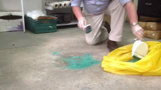 cleaning up oil and chemical spillages 