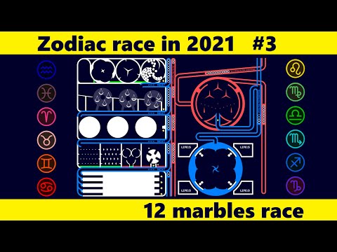 Zodiac Race in 2021 #3 - 12marbles race - in Algodoo