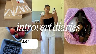 INTROVERT DIARIES | solo summer day, makeup routine, running, zara haul, & amazon prime day haul
