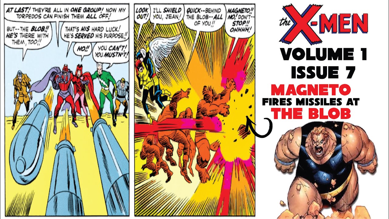 Magneto Fires Missiles At The Blob X-Men Volume 1 Issue 7 Comic Book Summary Cyclops Is First Leader
