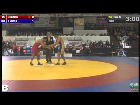 2014 European Wrestling Championships Final FS 74 Kg (AZE) Jabrayil HASANOV vs (RUS) Aniuar GEDUEV