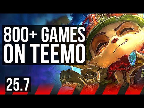 TEEMO vs URGOT (TOP) | 800+ games | KR Grandmaster | 25.7
