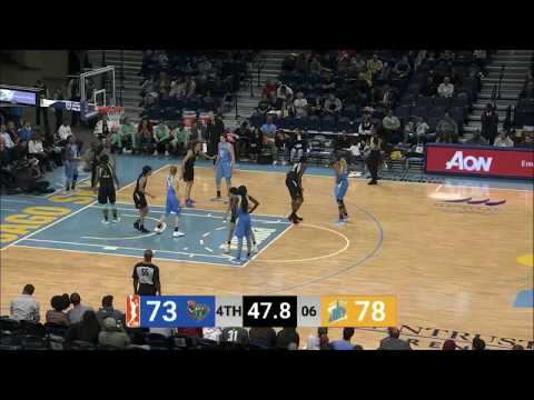 Jamierra Faulker Throws the Inbound Pass Off of Amanda Zahui B's Back