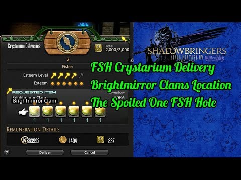 Brightmirror Clam Location FSH Crystarium Delivery Quest Item FFXIV Shadowbringers