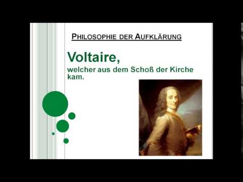 Voltaire, welcher aus dem Schoß der Kirche kam.