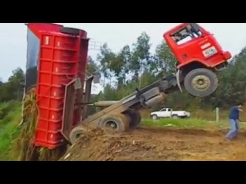 10 World Extreme Dangerous Idiots Dump Truck Operator Skill, Heavy Equipment Machines Fails Working