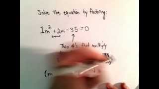 Solving a Quadratic Equation: Factoring a Simple Example