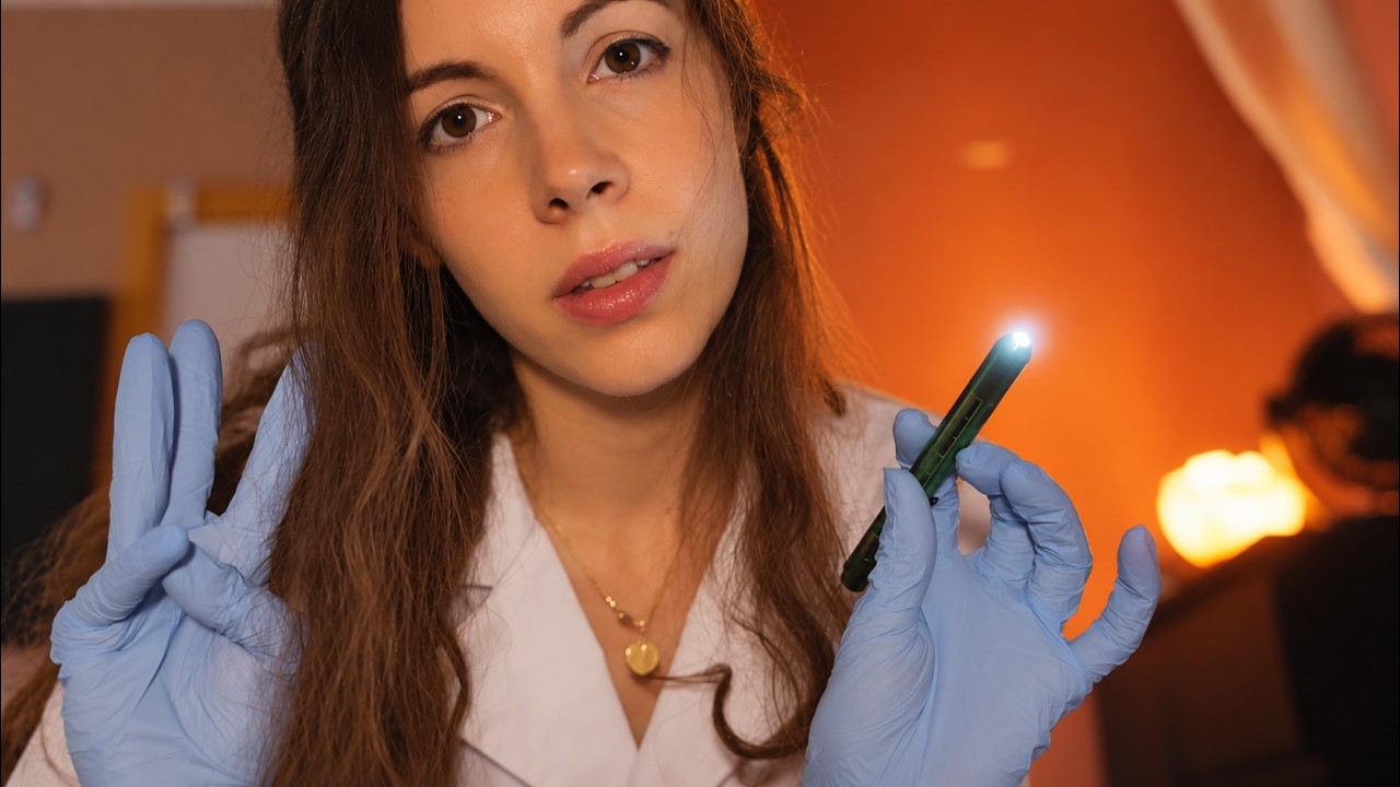 ASMR Late Night Sleep Clinic Cranial Nerve Exam & Deep Ear Inspection