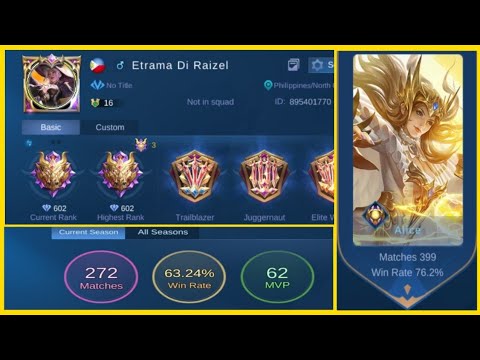 Alice 76% Winrate Solo Player - Mythical Glory Gameplay | Top Global Alice Gameplay | MLBB