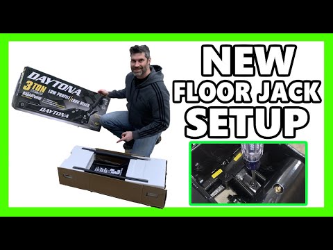 How to Setup New Floor Jack - Daytona Harbor Freight Tools HFT - Purge Bleed Trapped Air - 3 Ton