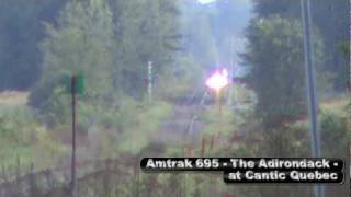 preview picture of video 'Amtrak 695 - The Adirondack - at Cantic Quebec'