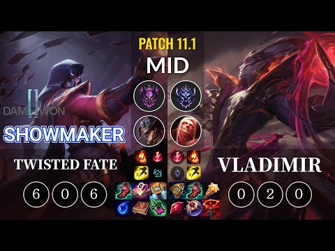 DWG Showmaker Twisted Fate vs Vladimir Mid - KR Patch 11.1