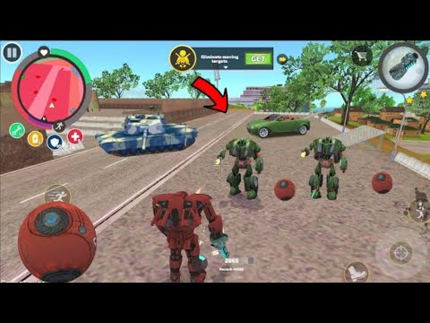 Rope Hero Vice Town (TRANSFORMER BALL FIGHT ROBOT BALL) Red Ball Destroy Army Tanks - Gameplay HD