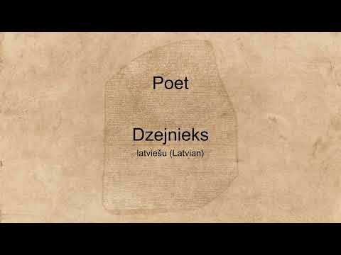 "Poet" spoken in many languages