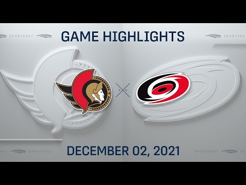 NHL Highlights | Senators vs. Hurricanes - Dec 2, 2021