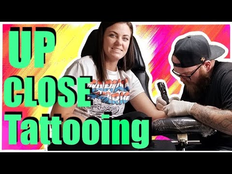 Tattooing for beginners:👍 Tattooing CLOSE UP 🔍in REAL TIME: Lining, Shading, color packing and more🤘