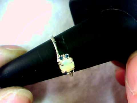 0.21 carat solid Australian crystal opal ring set in sterling silver size 6 AveoClip0066.wmv