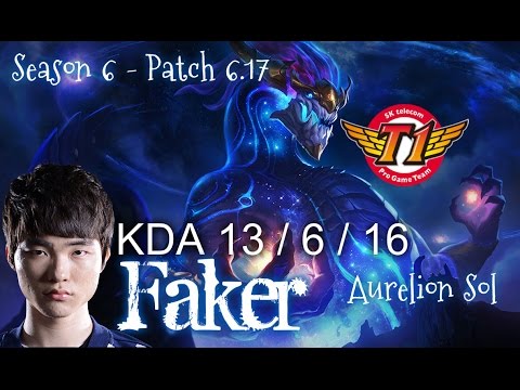 SKT T1 Faker AURELION SOL vs VLADIMIR Mid - Patch 6.17 KR Ranked | League of Legends