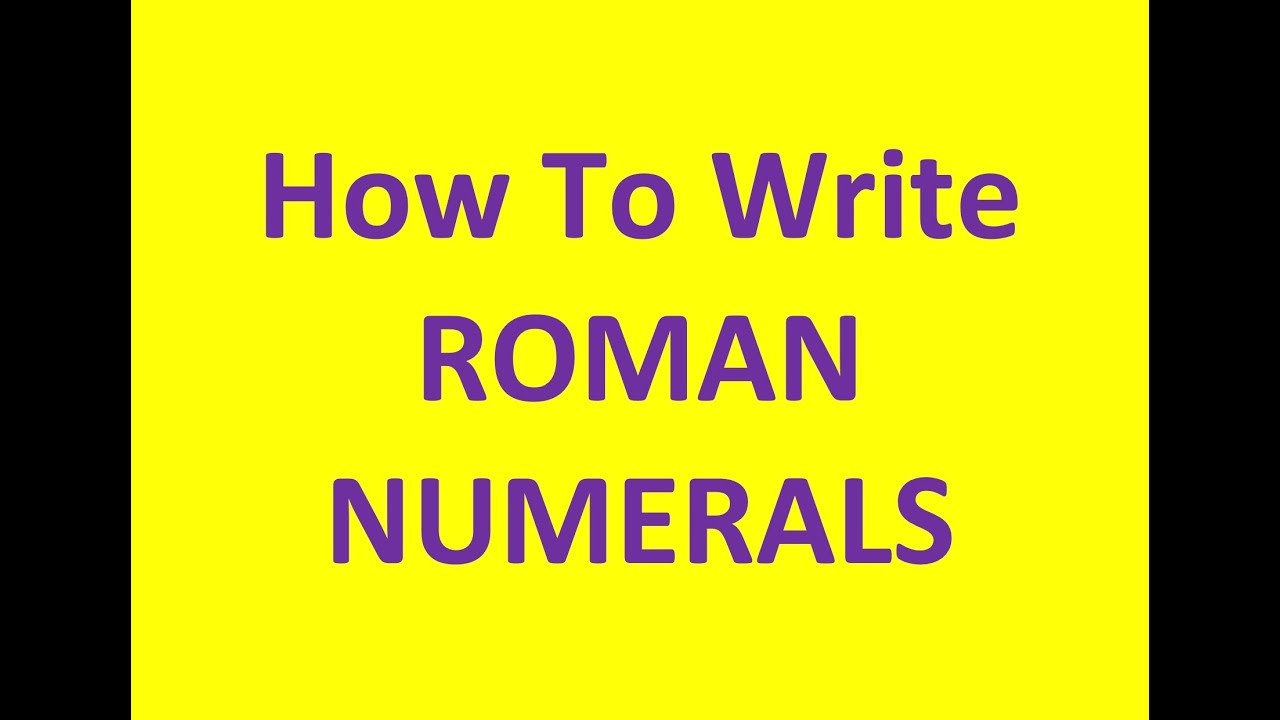 ROMAN NUMERALS - Numbers up to 40