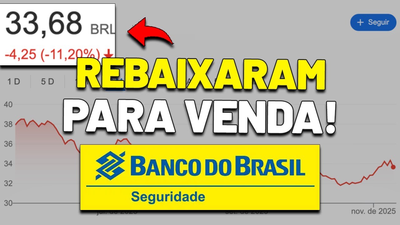 🚨SINAL DE ALERTA? BB SEGURIDADE REBAIXADA PARA VENDA segundo o JP MORGAN | BBSE3