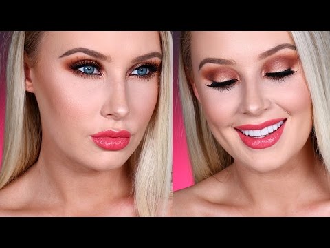 EASY COPPER SMOKY EYE CORAL LIPS | Lauren Curtis