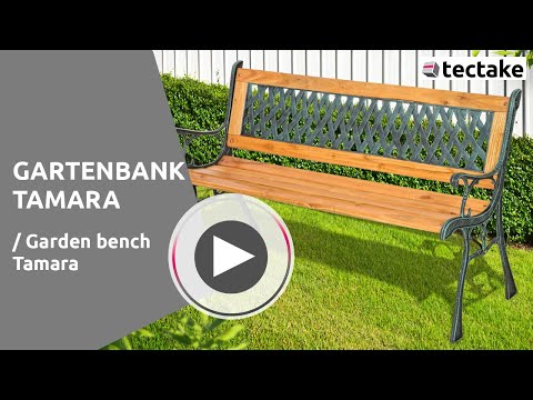 Garden bench Tamara made of wood and cast iron - wooden bench, wooden garden bench, outdoor bench