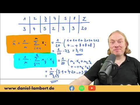 Arithmetisches Mittel - Lagemaß auf metrischen Skalen - mit zwei unterschiedlichen Formeln berechnet