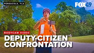 Bodycam shows Escambia County Florida deputy arguing with man filming in roadway