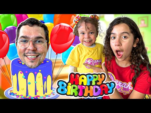 SARAH e ELOAH e o ANIVERSÁRIO SURPRESA do PAPAI | Funny Story for Kids