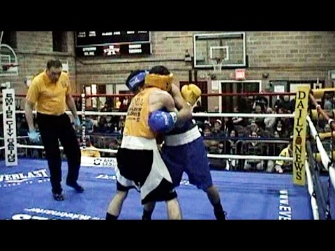 NY GOLDEN GLOVES BOXING 2016 : MUHSINJON TOJIBAEV / KEVIN LAUREANO : 141 lb novice . 3 rounds