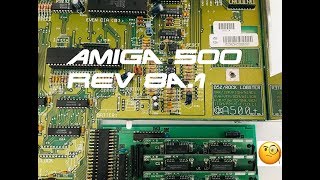 AMIGA 500 Rev 8A.1 motherboard inspection and test with Gotek drive