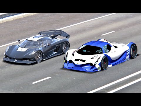 Devel Sixteen vs Koenigsegg Jesko with Supersonic Engine - Drag Race 20 KM