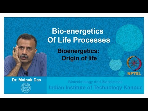 Bioenergetics: Origin of life - Bio-energetics of Life Processes - Prof. Mainak Das