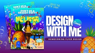 Canva Tutorial: Spongebob Flyer Design (Homecoming) | Easy Tutorial