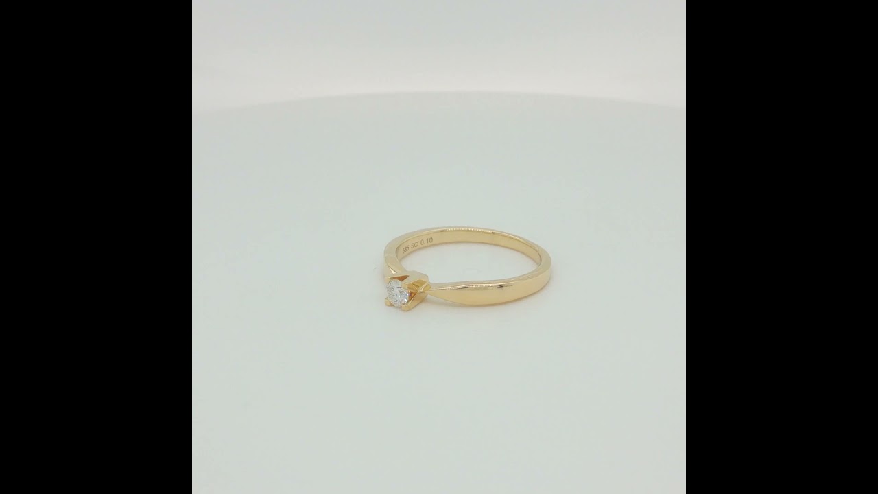 *Kleopatra ring 0,10 H-W/SI 14 kt