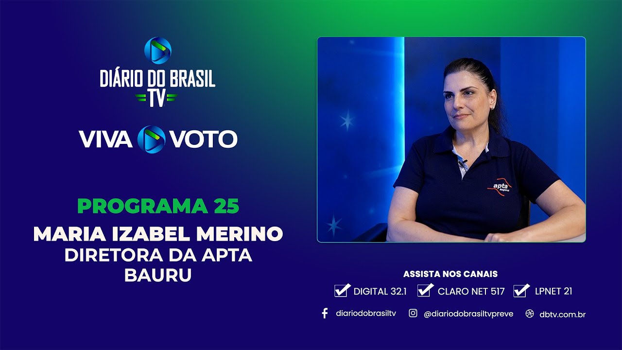 Maria IzabeL Merino - Diretora regional da APTA-BAURU  14-09/2025 - VIVA O VOTO