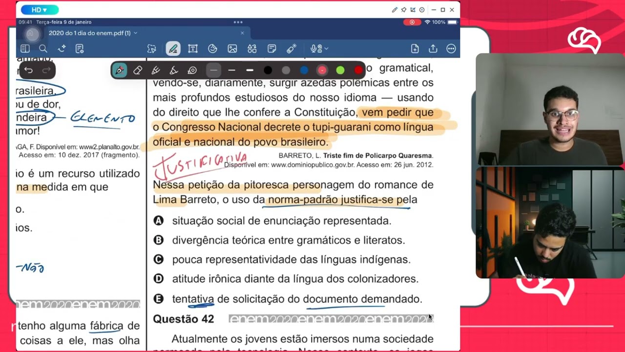 Resolução em Vídeo — Questão 41 ENEM 2020