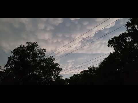 Mammatus clouds over Ravenna, Ohio after thunderstorms long video