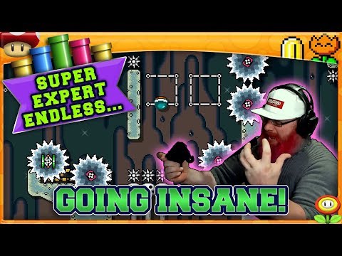 SLOWLY GOING INSANE! | Mario Maker 2 Super Expert No Skip Endless Challenge with Oshikorosu! [32]